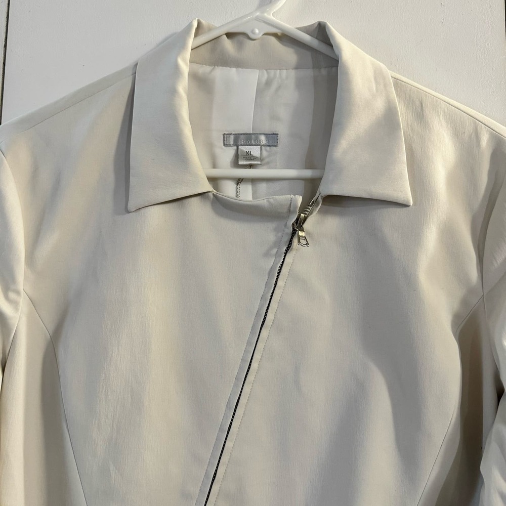 Halogen Light Gray Asymmetrical Zip Jacket - image 8